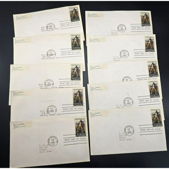1968 First Day Of Issue Envelopes John Trumbull Stamps New Haven CT LI3019 - Picture 1 of 6